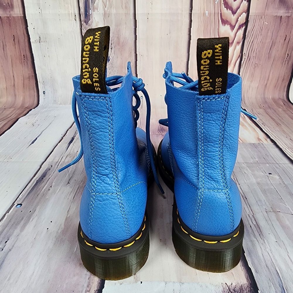 Dr. Martens 1460‎ Pascal Blue Virginia Leather Ankle Boots SIZE 5 - Picture 6 of 13